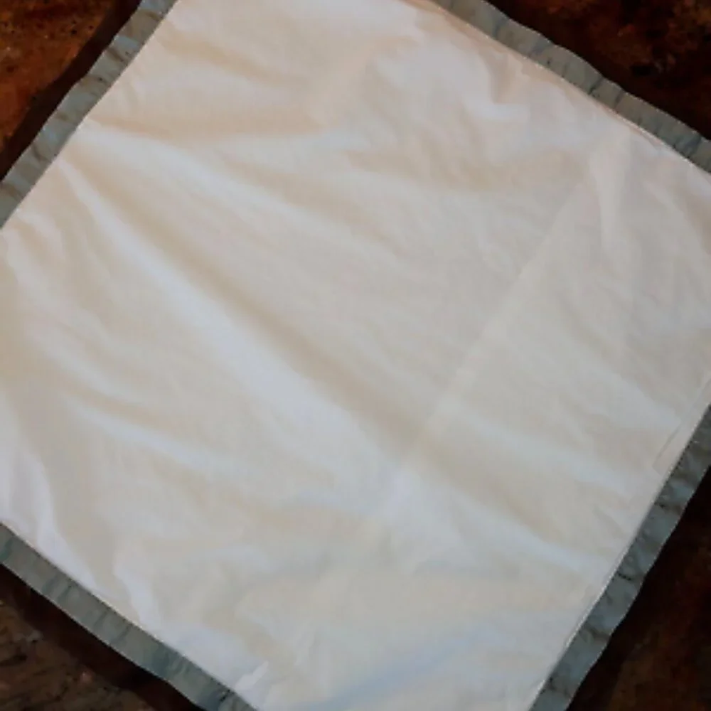 Restoration Hardware Cotton Double Pleated White Blue Brown Euro Sham 25
